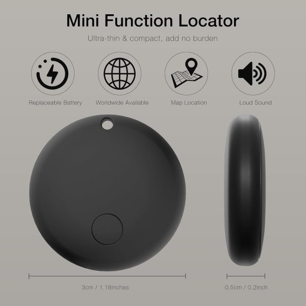 Air Tags 4 Pack Works with Find My App (iOS 14.6 Above Only) Wallet Trackers with 2 pcs Replaceable Batteries, Item Finders for Dog, Keys, Luggage, Suitcases, Pets, Loud Beep - Image 6