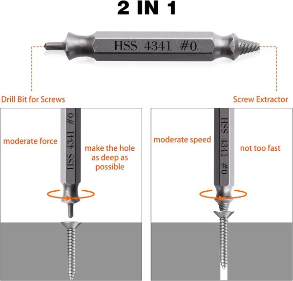Valkynos Gifts for Men, Damaged Screw Extractor Set 6 Pcs, Valentine's Day Gifts for Him, Husband, Stripped Screw Nuts Bolts Drill Bit Tool, Easy Out Removal of Rusty Broken Mechanical Accessories - Image 3