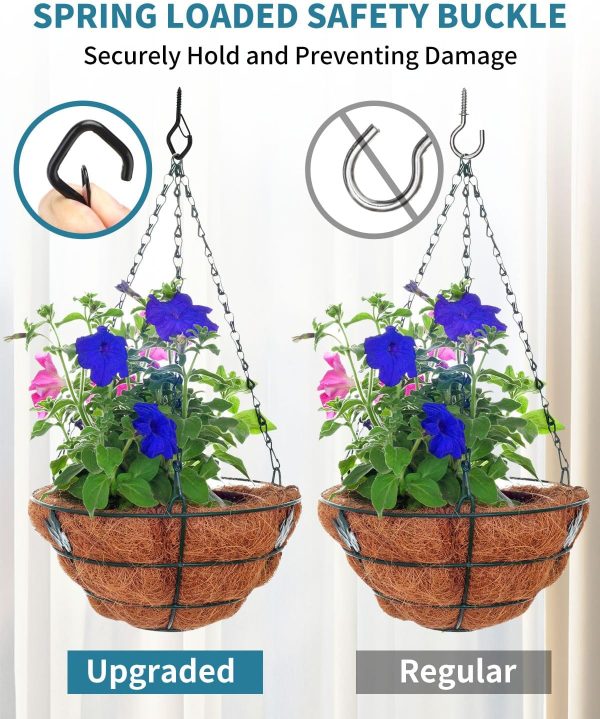 Katerk 50 Pack Screw in Hooks for Outdoor String Lights W/Safety Buckle 1 Nut Drive, Square Snap Ceiling Hooks for Hanging Christmas Light, Plants, Ornament, Windproof Eye Hook for Outside - Image 2