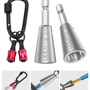 Katerk 2 pcs Wire Twister Tool for Drill with Bit Holder Keychain 1/4 in Fast Cable Wire Twisting Connector Kit for 9 to14 AWG 3 to 7 Ways Effortless Wire Nut Twister for Electrical Impact Power