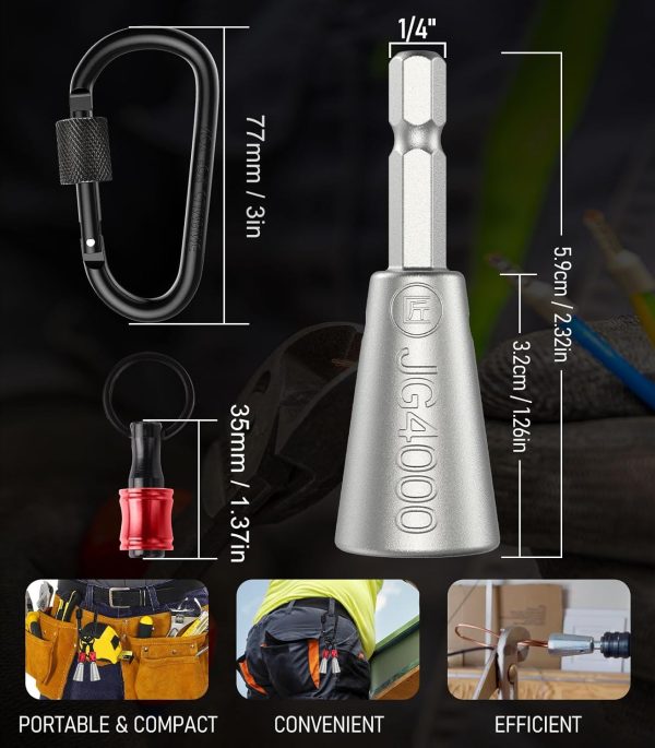 Katerk 2 pcs Wire Twister Tool for Drill with Bit Holder Keychain 1/4 in Fast Cable Wire Twisting Connector Kit for 9 to14 AWG 3 to 7 Ways Effortless Wire Nut Twister for Electrical Impact Power - Image 6