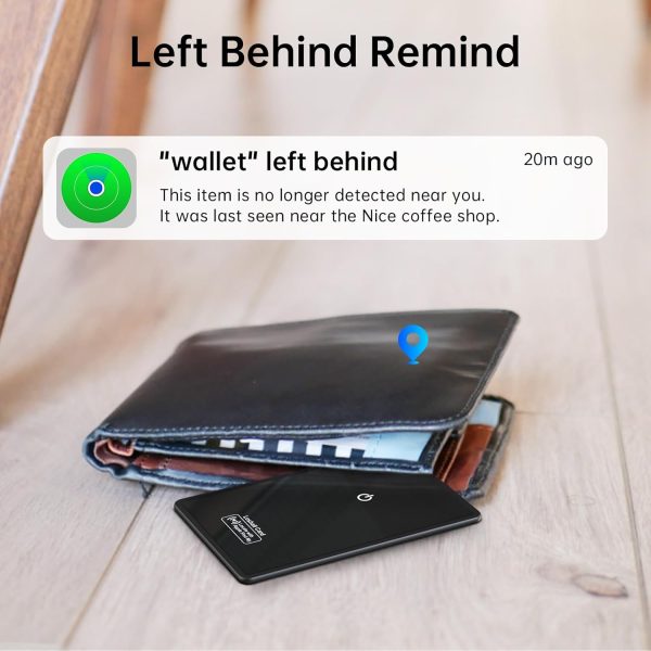 Thin Wallet Tracker Card with Wireless Charging, Mirror Finish Bluetooth Trackers Works with Apple Find My (iOS Only), Slim Item Finder for Luggage Tag, Purse, Handbag, Clutch, Backpack - Image 3