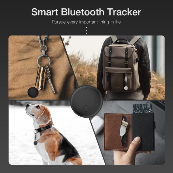 Air Tags 4 Pack Works with Find My App (iOS 14.6 Above Only) Wallet Trackers with 2 pcs Replaceable Batteries, Item Finders for Dog, Keys, Luggage, Suitcases, Pets, Loud Beep - Image 5