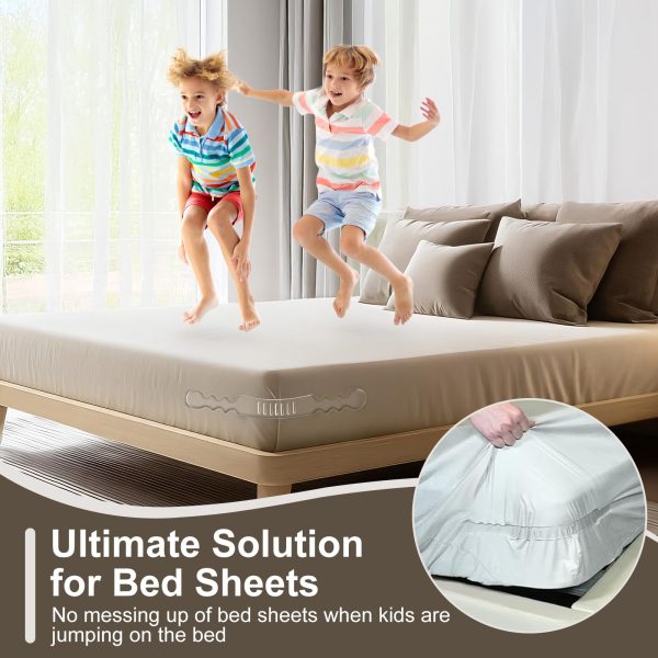 Bed Sheet Holder for Corners- 4Pcs Lock Sheet Straps Keep Sheets Firm & Tight, Heavy Duty Sheet Locks Holders with Lock Strip Easy to Install for All Mattress Sizes - No More Loose Sheets - Image 5