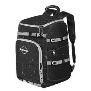 Rofawee Ski Boot Bag, 60L Ski Boot Travel Backpack Waterproof Snowboard Boot Backpack for Travel Stores Ski Gear Including Helmet, Goggles, Gloves, Snowboard & Accessories