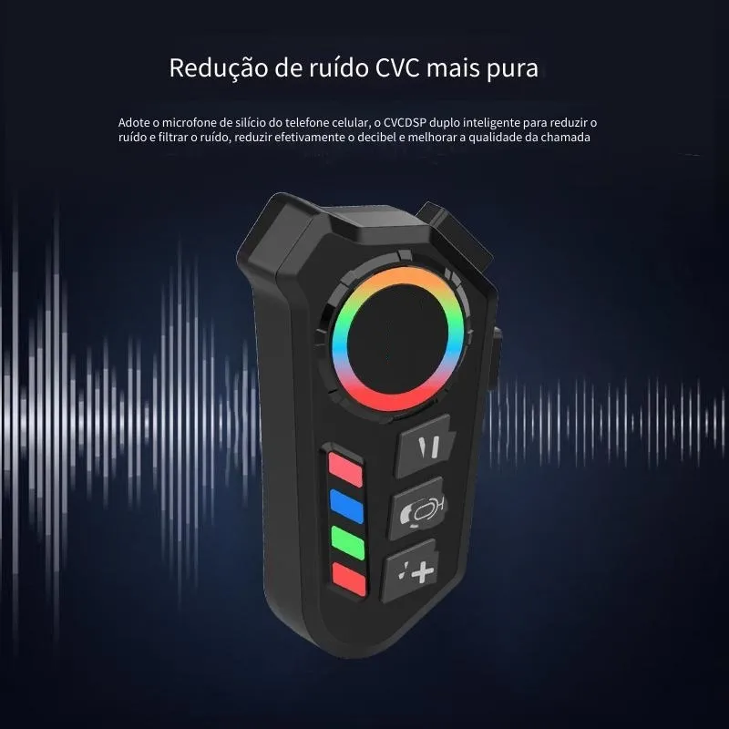 Fone De Ouvido Para Capacete Sem Fio Bluetooth Headset Rgb - Image 3
