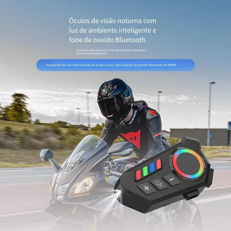 Fone De Ouvido Para Capacete Sem Fio Bluetooth Headset Rgb - Image 2