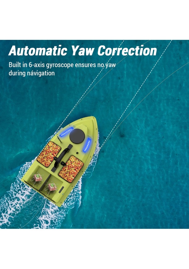 Vlkmall GPS RC Fishing Bait Boat Automatic Bait Boat Ship with 4 Bait Containers 500m Wireless Remote Control Range 2kg Payload - Image 5
