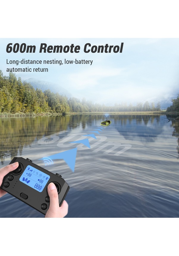 Vlkmall GPS RC Fishing Bait Boat Automatic Bait Boat Ship with 4 Bait Containers 500m Wireless Remote Control Range 2kg Payload - Image 6