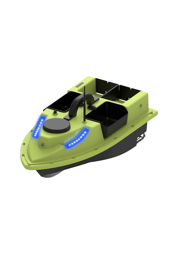 Vlkmall GPS RC Fishing Bait Boat Automatic Bait Boat Ship with 4 Bait Containers 500m Wireless Remote Control Range 2kg Payload