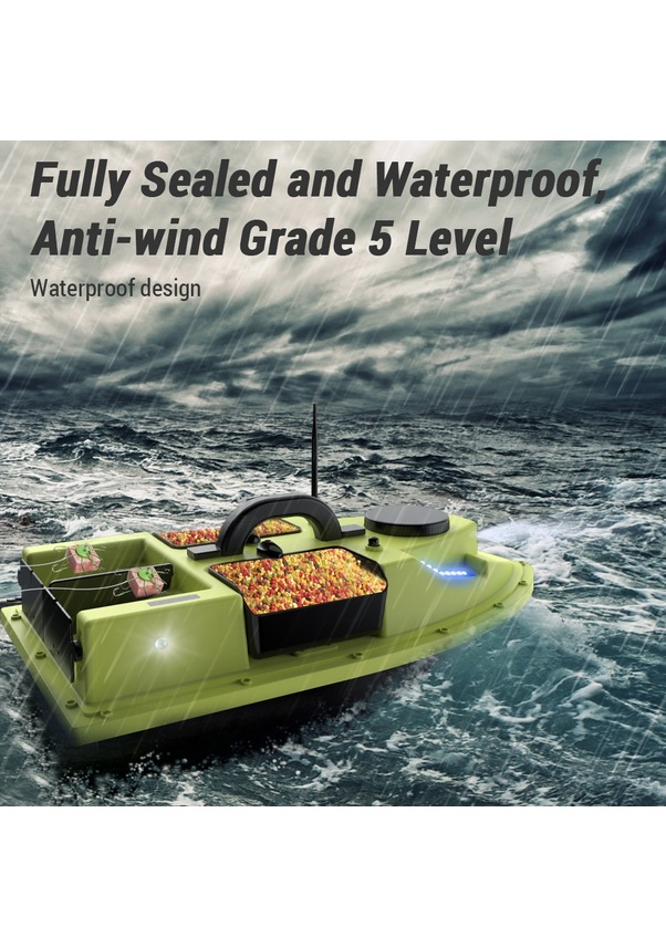 Vlkmall GPS RC Fishing Bait Boat Automatic Bait Boat Ship with 4 Bait Containers 500m Wireless Remote Control Range 2kg Payload - Image 3