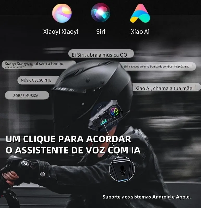 Fone De Ouvido Para Capacete Sem Fio Bluetooth Headset Rgb - Image 2